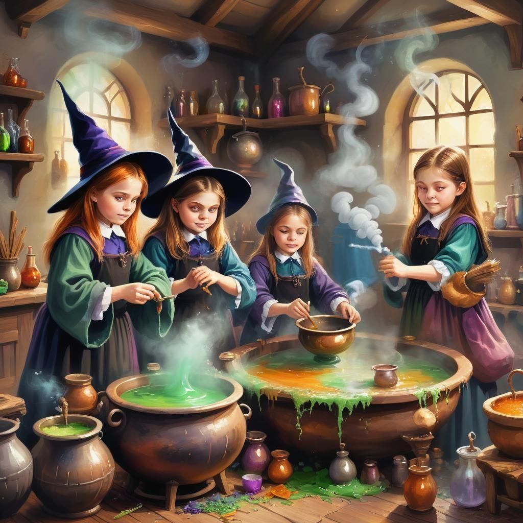 Small witches at school lab