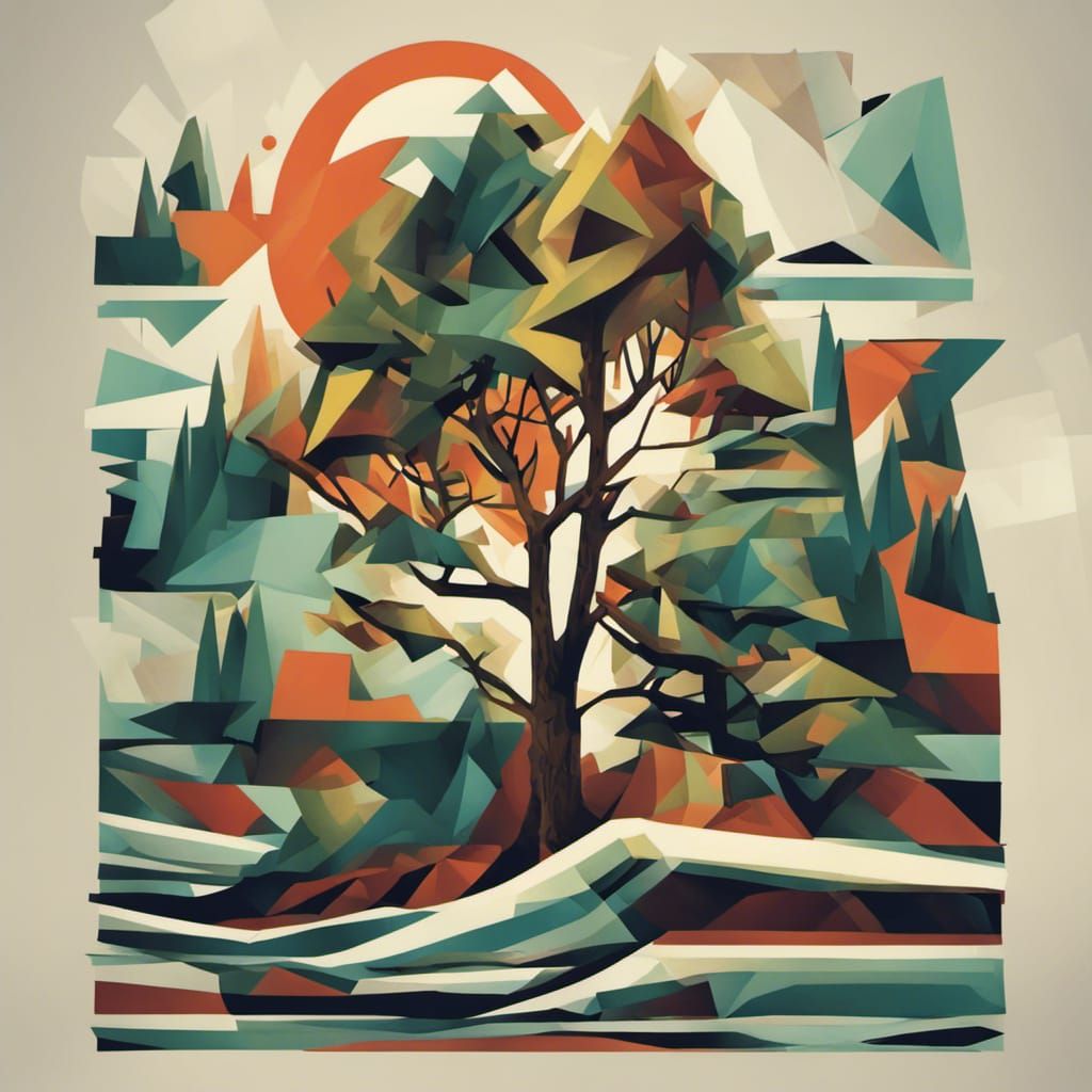 Retro T-Shirt Design of a Jack Pine Tree