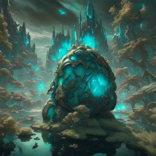 Mysterious Deep-Sea Siren in Ethereal Glow