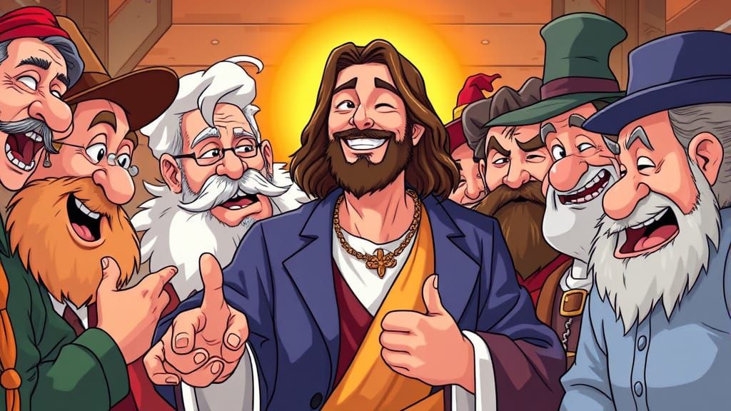 Jesus Among Goofy Anime Characters