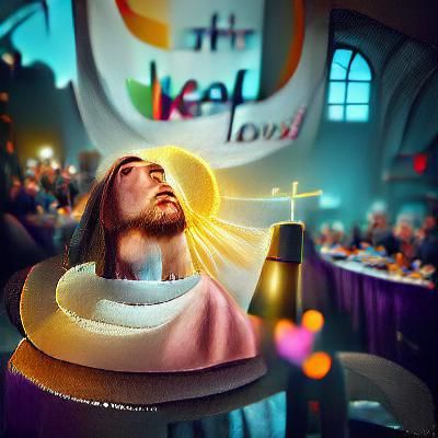 Jesus with Halo in Hyperrealistic Digital Art
