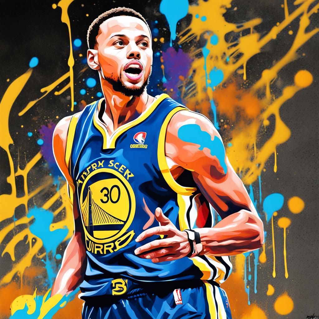 Steph Curry Graffiti Art Splash Painting