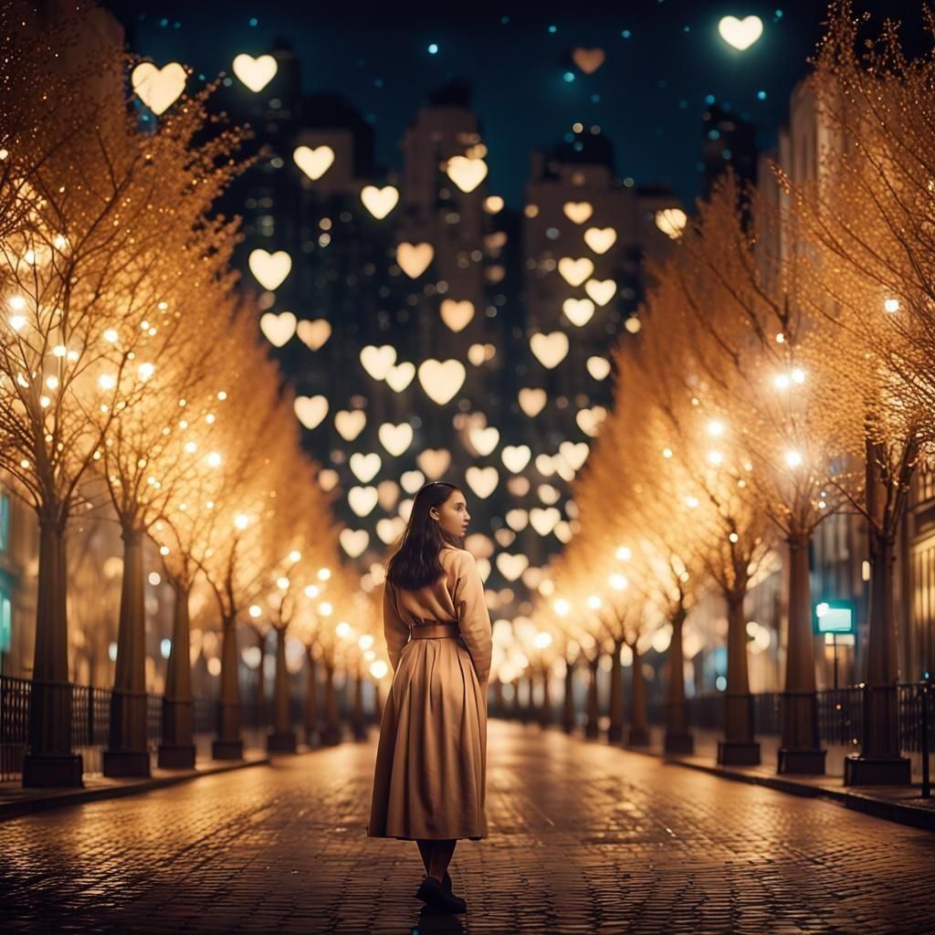 Romantic Enchanted Cityscape at Night