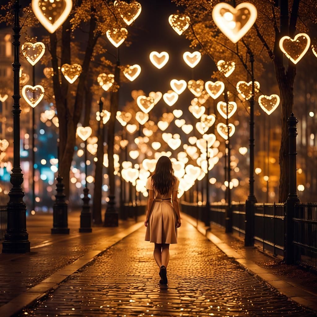 Enchanted City at Night: A Romantic Photograph