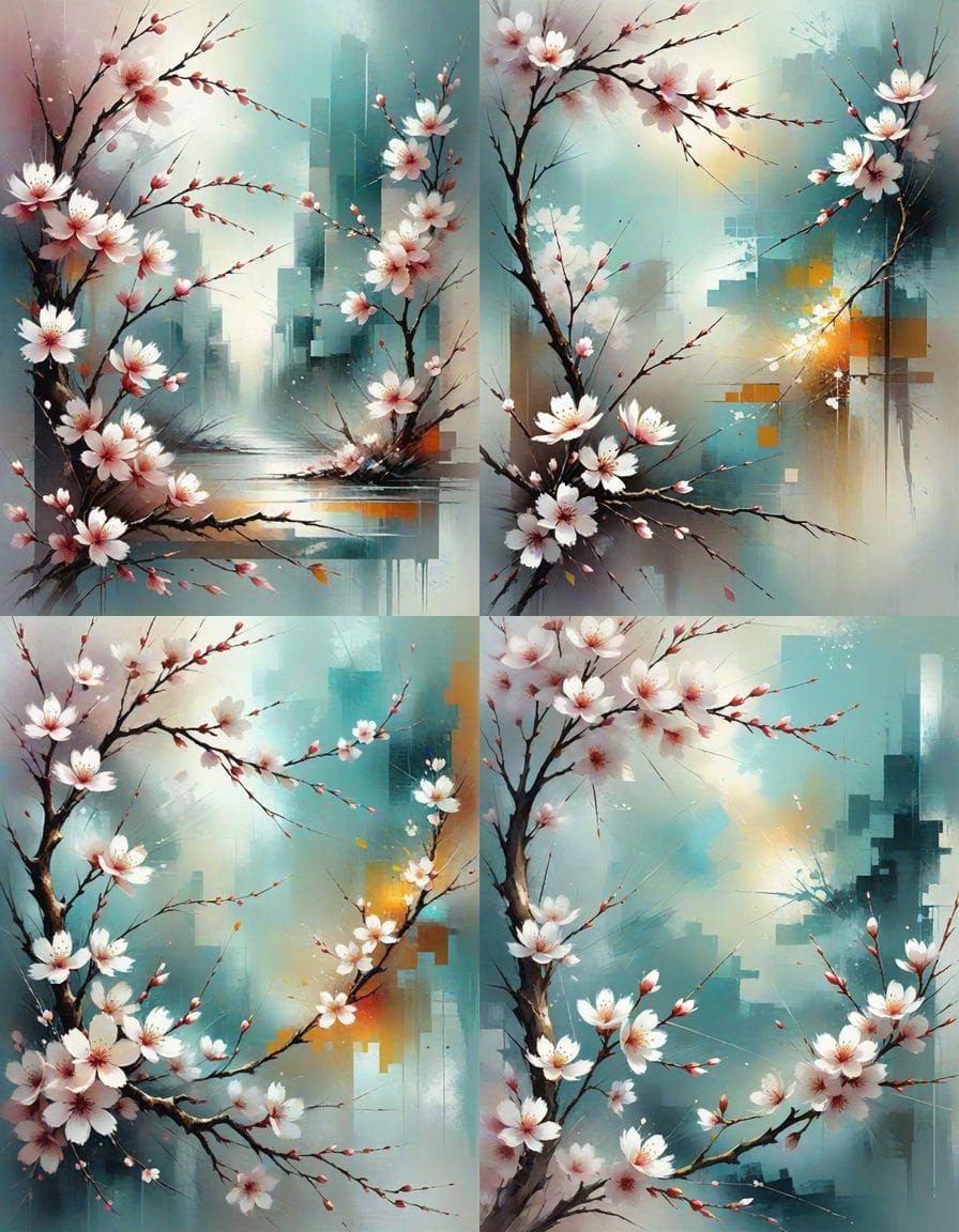 Square Explosion in Shattered Vintage Paint Style