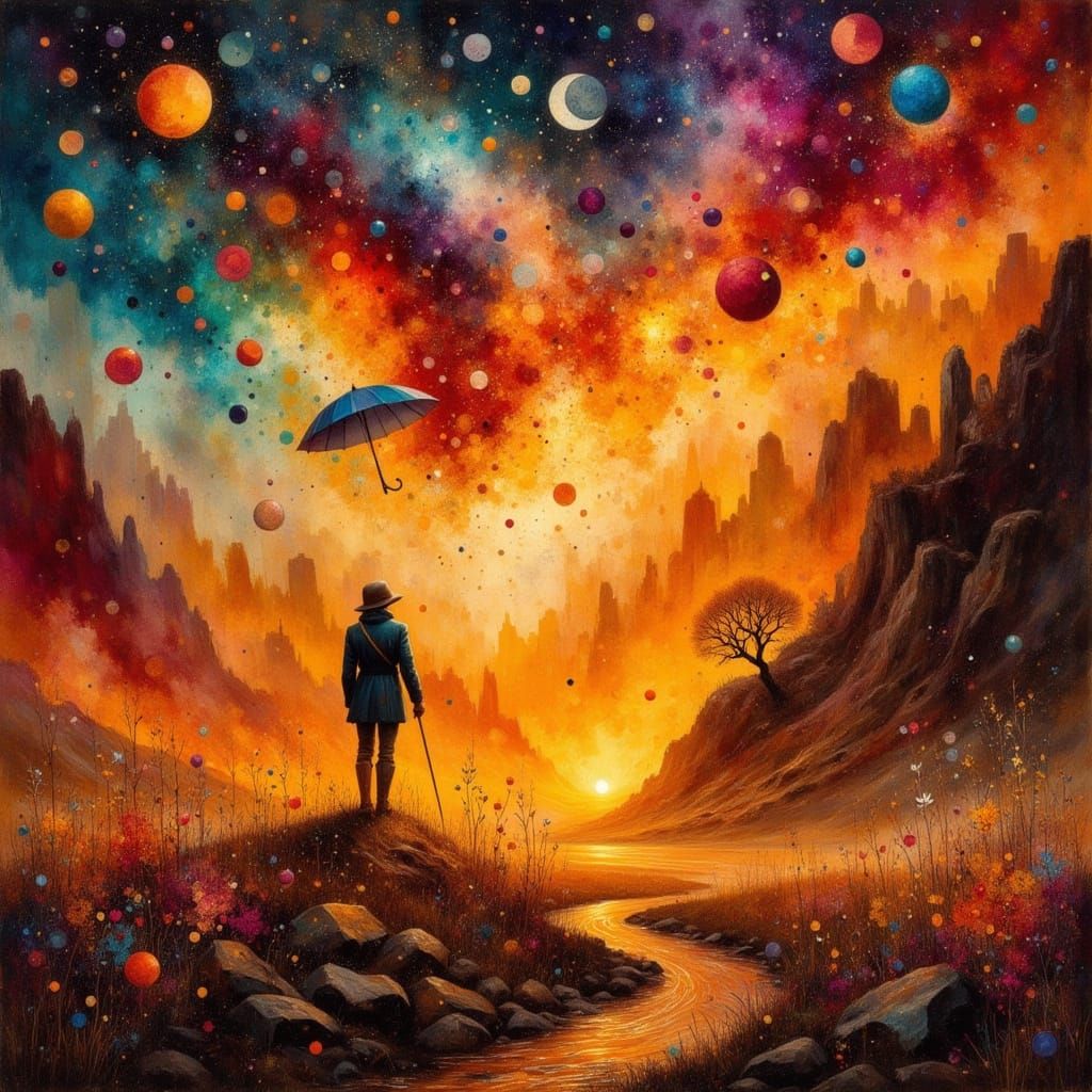 Abstract Flames of Resilience in Mixed Media