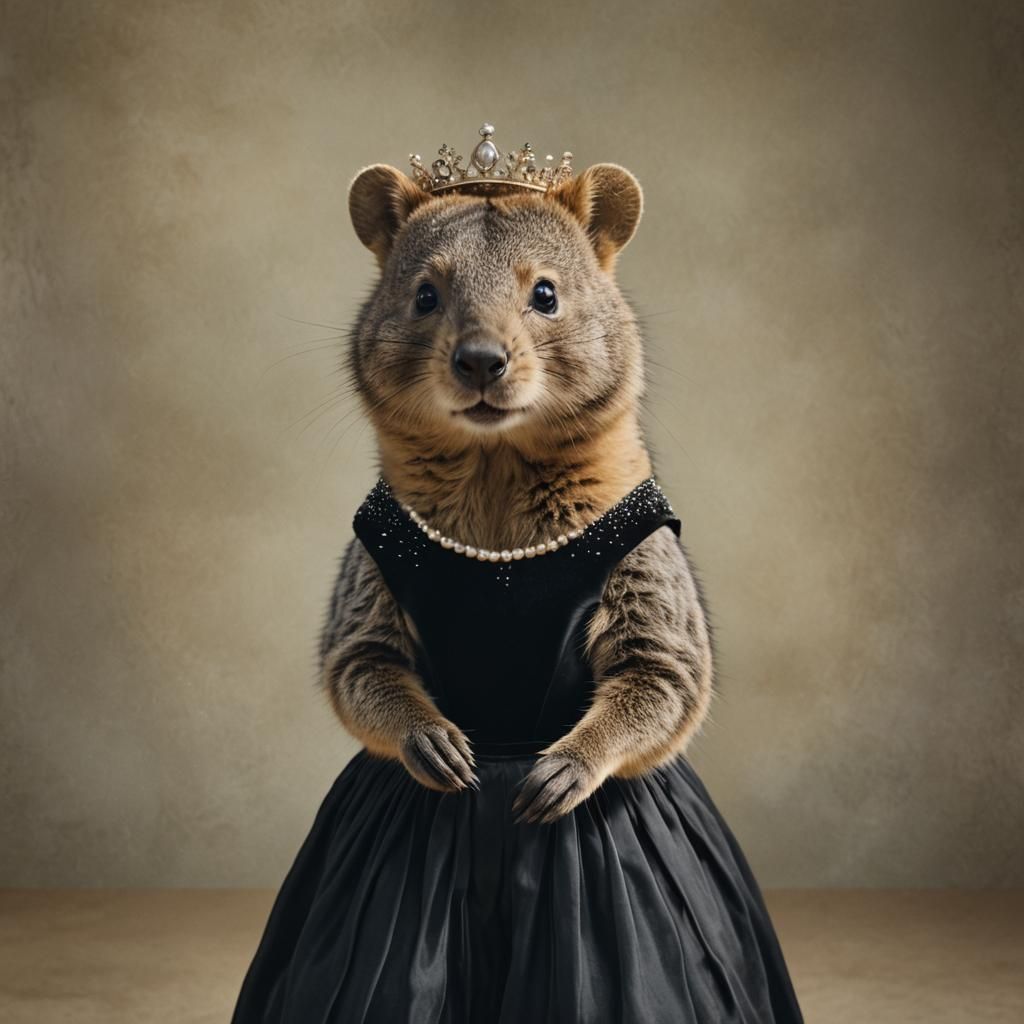 Elegant Quokka in XIX-Century Ballet Dress