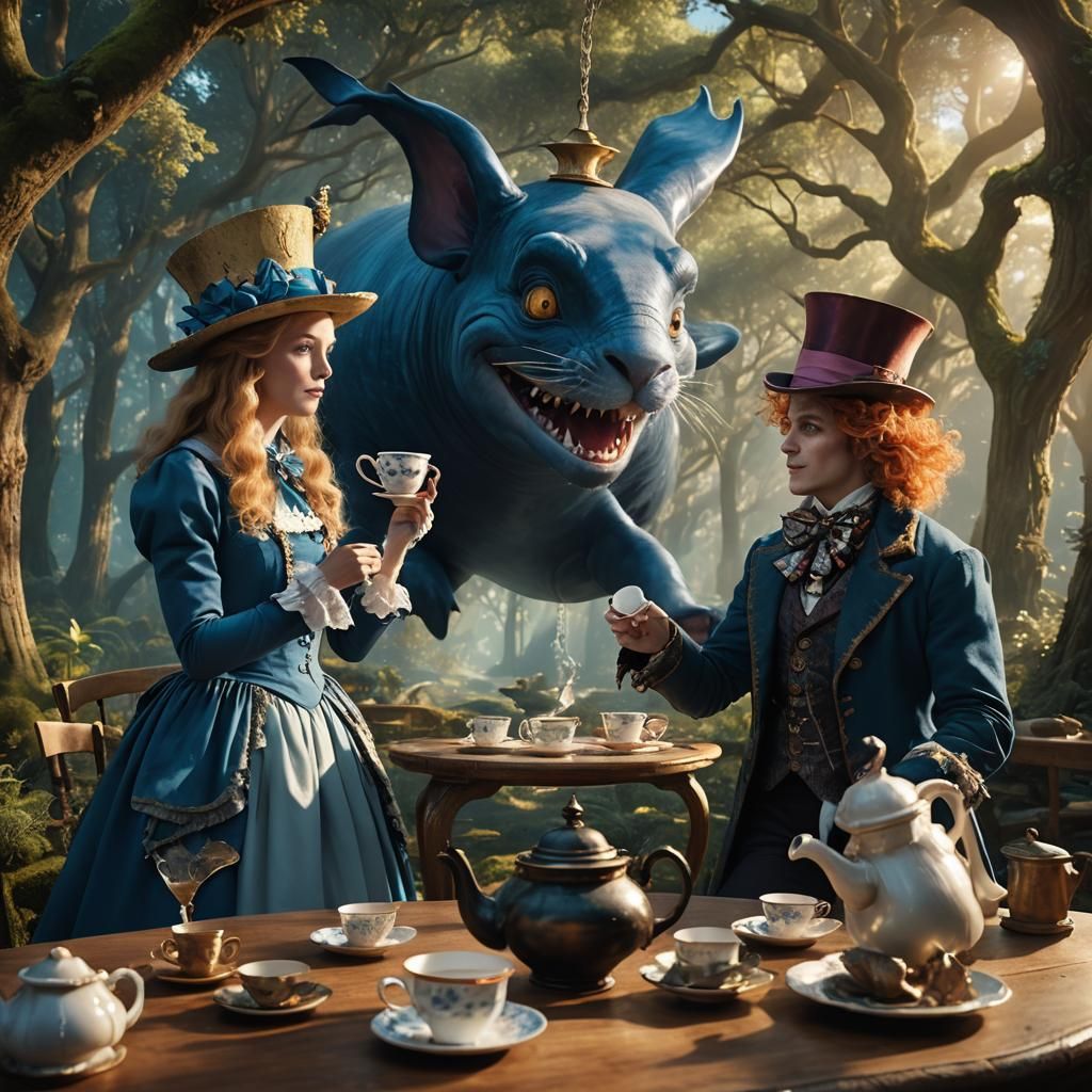 Alice in Wonderland Tea Party: Cinematic Digital Painting