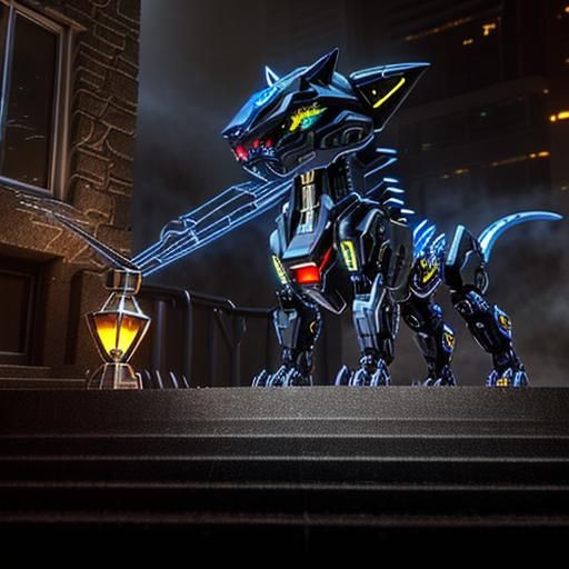 Cybernetic Displacer Beast Prowling Dark Metropolis