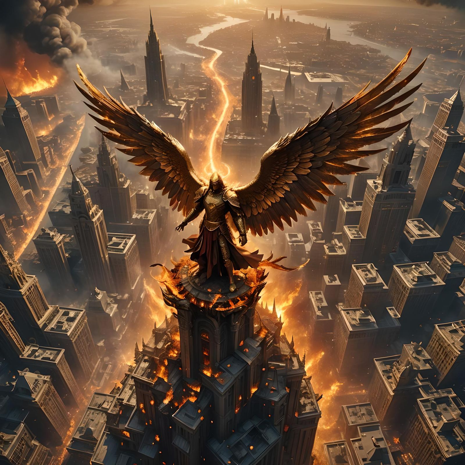 Angel of Fire Over Golden City