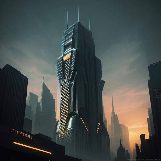 Alien Stillness in Surrealist Sci-Fi Cityscape