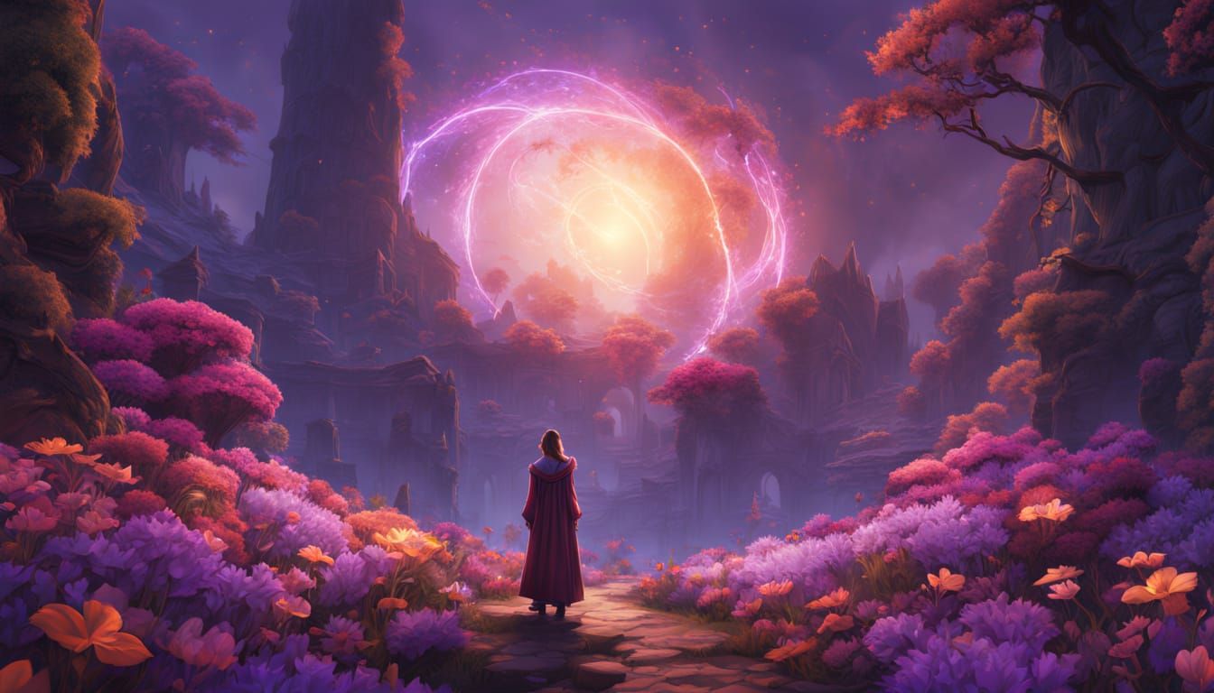 Dutch Flag Woman with Blooming Flowers in Surreal Style