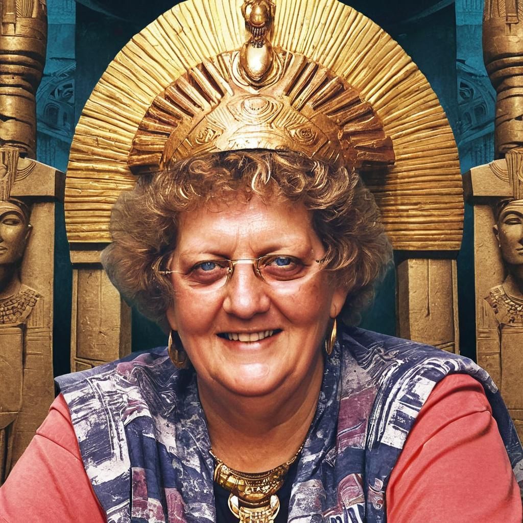 Pharaoh Portrait in Art Nouveau Style