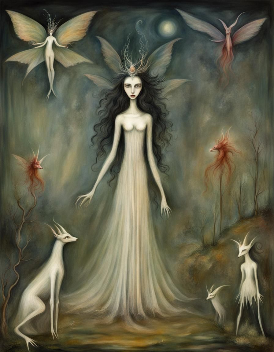 Surreal Fairy in Leonora Carrington Style