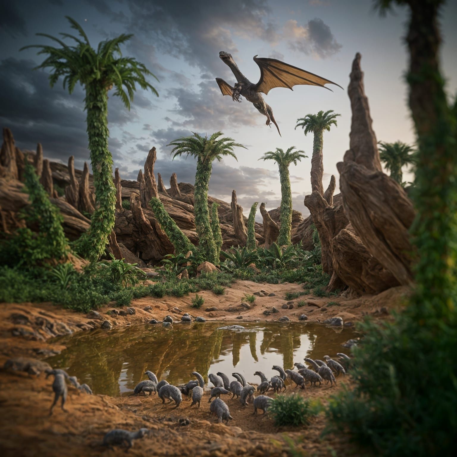 Alien World: Reptiles Soar in Toxic Landscape