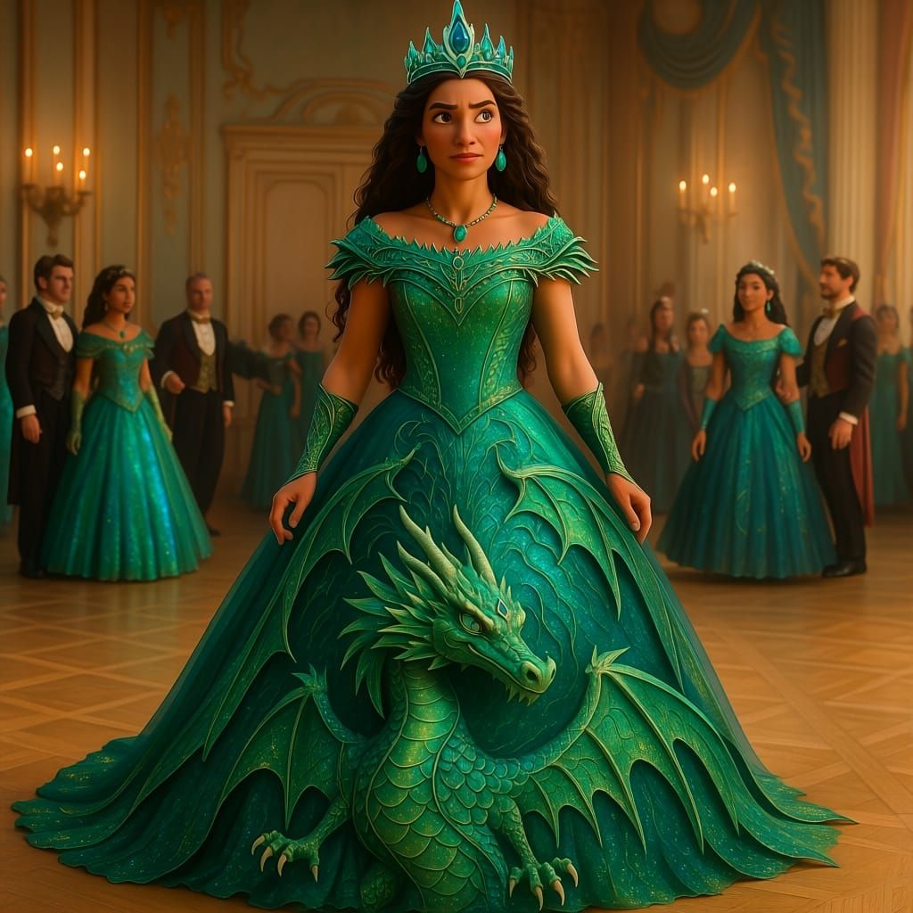 Princess Raya in Iridescent Dragon Gown