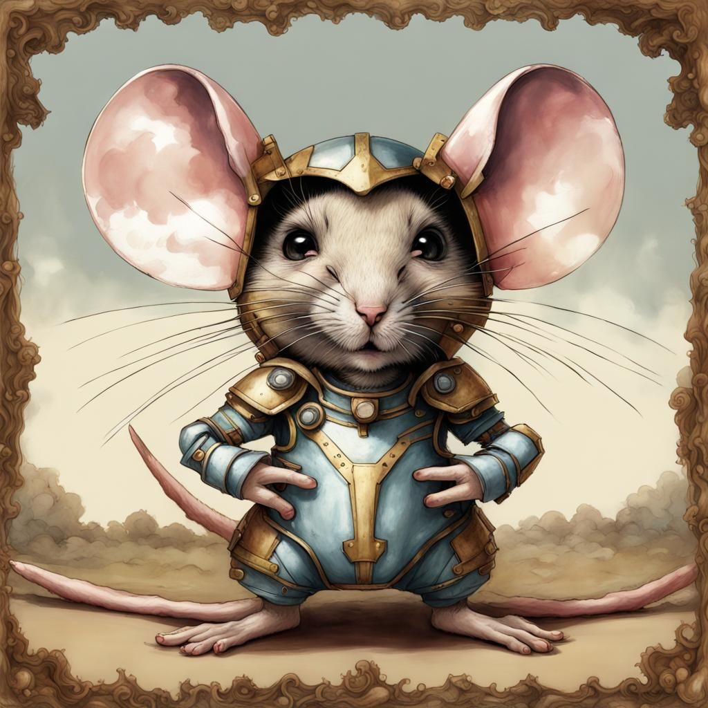 Mouse in Iron Man Costume as Detailed Matte Painting