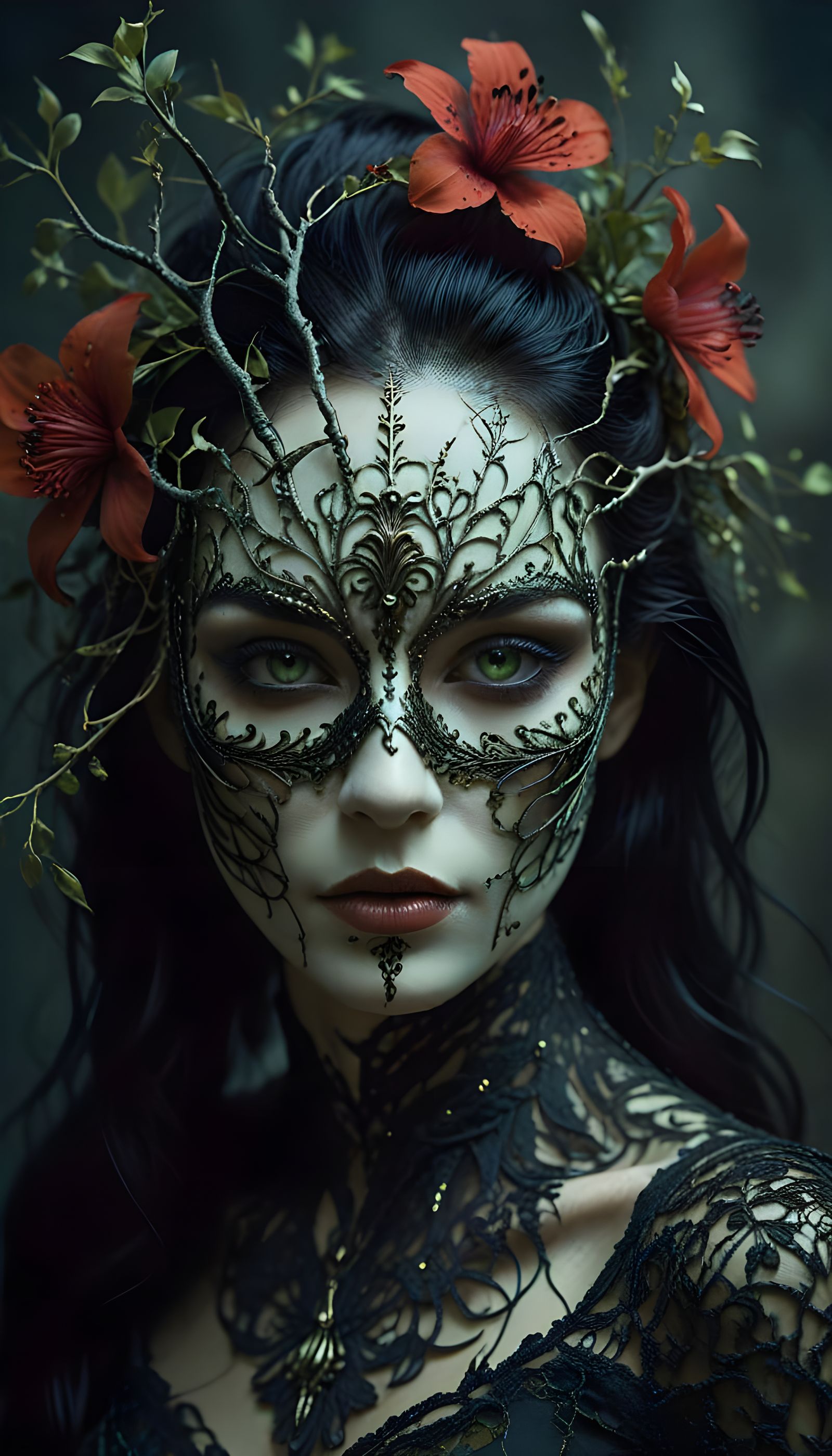 Poisonous Symbolism in a Close-Up Portrait