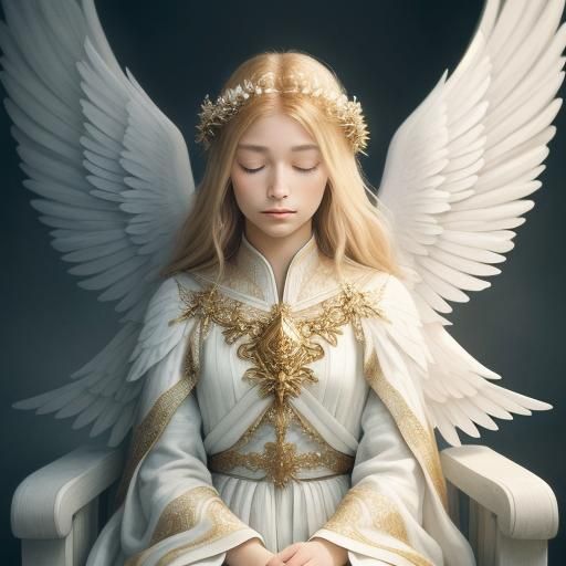 Angel Child Portrait with Majestic Wings