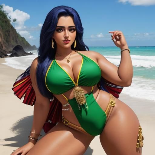 Brazilian Girl in Bikini on Beach