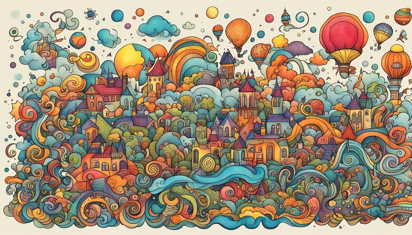 Magical Doodle Comes to Life in Ink Poster