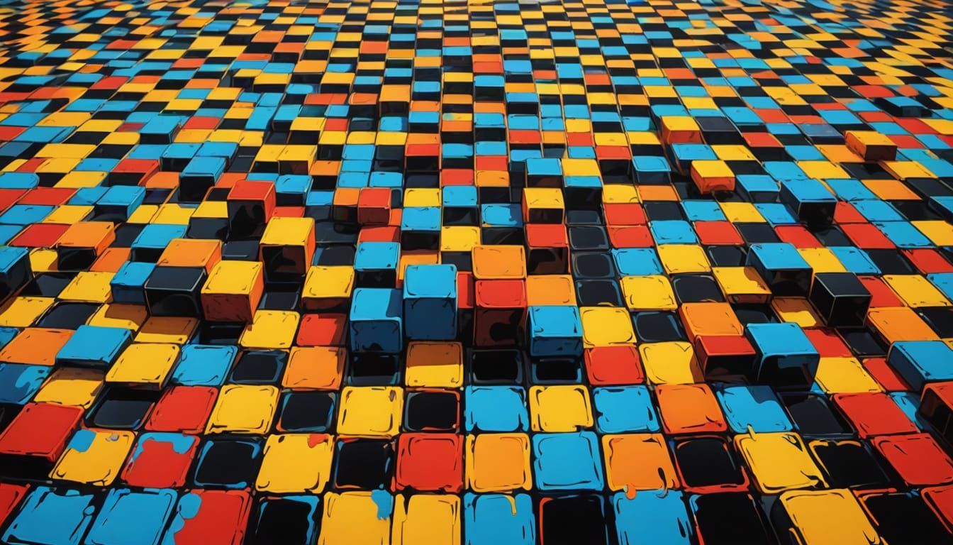 Vibrant Optical Illusion in Graffiti Style