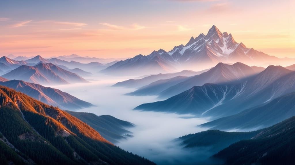 Majestic Mountain Range at Dawn