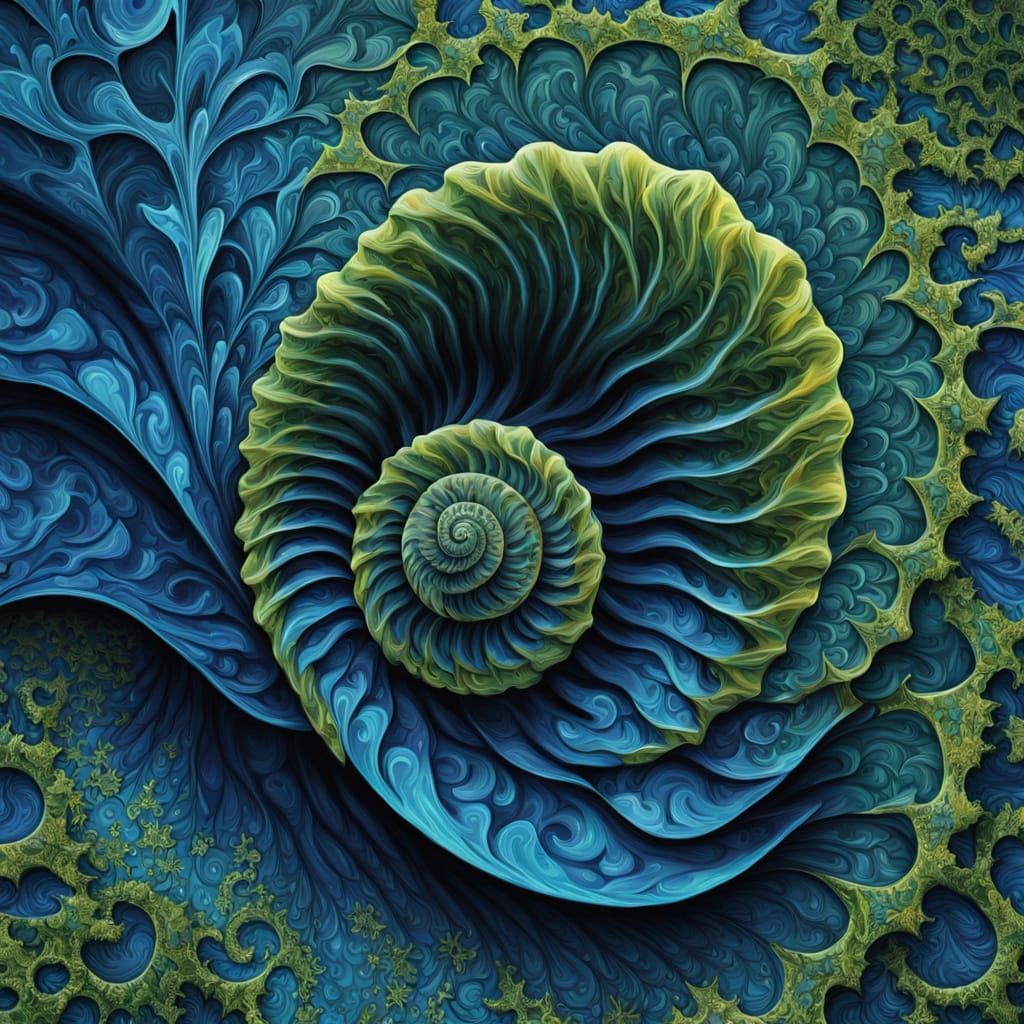 Hairy Fractal Snail on Penrose Tiling Landscape