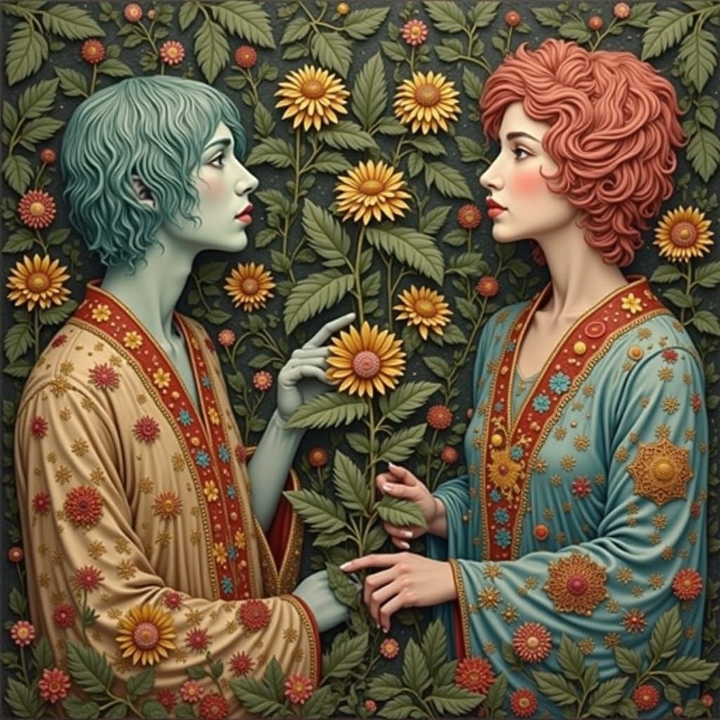 Mystical Forest Scene with Ethereal Elements