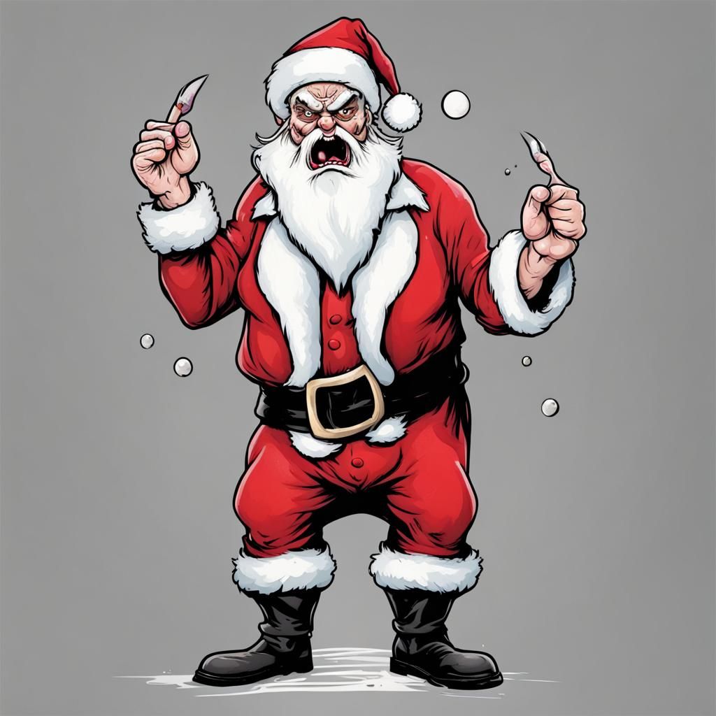 Angry Evil Santa Claus Portrait