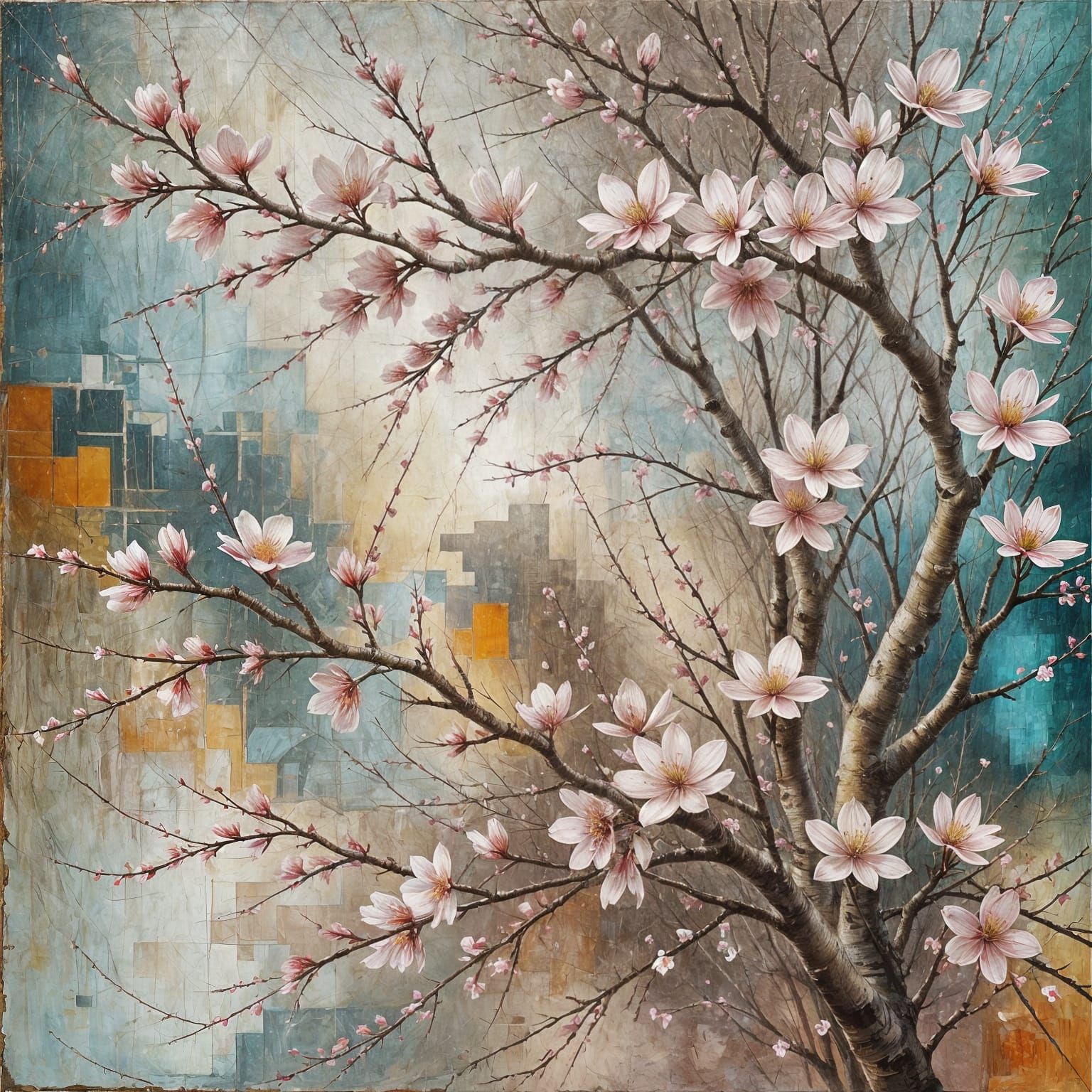 Cherry blossom still life