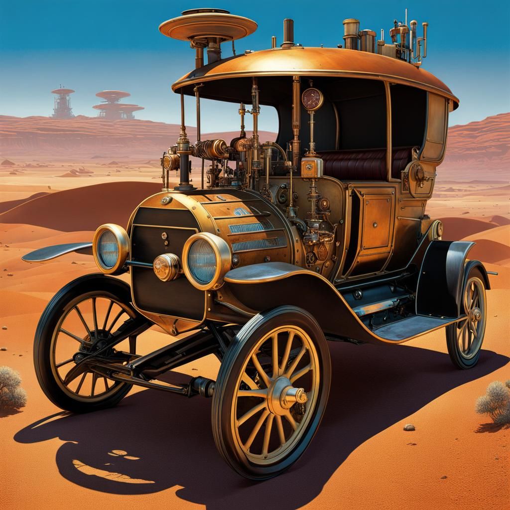 Steampunk Mars Concept Car 💫💜🪐