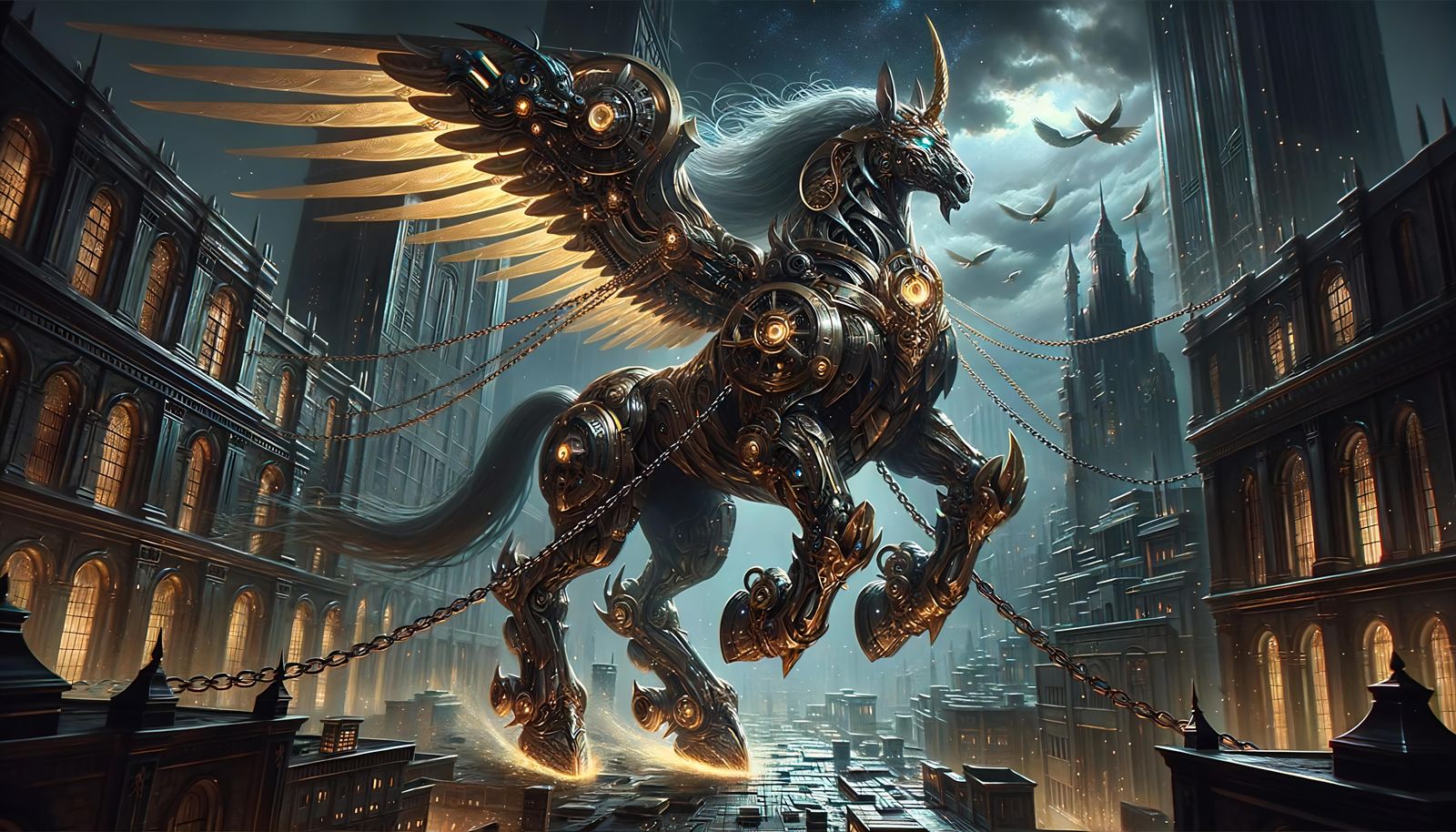 Zelekhut: Metallic Enforcer in Pursuit, Digital Art