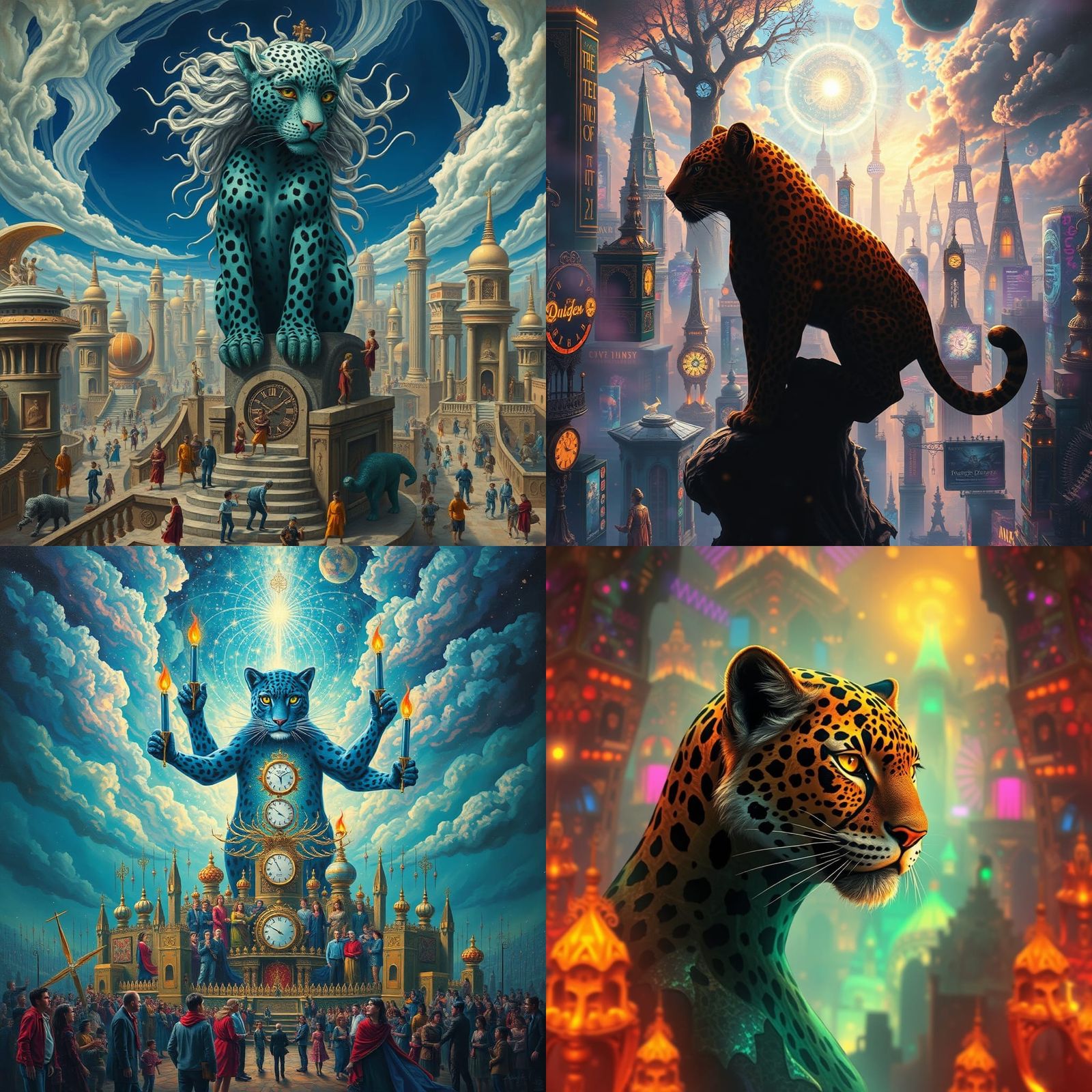 City of Fire Flooded with Geometric Light