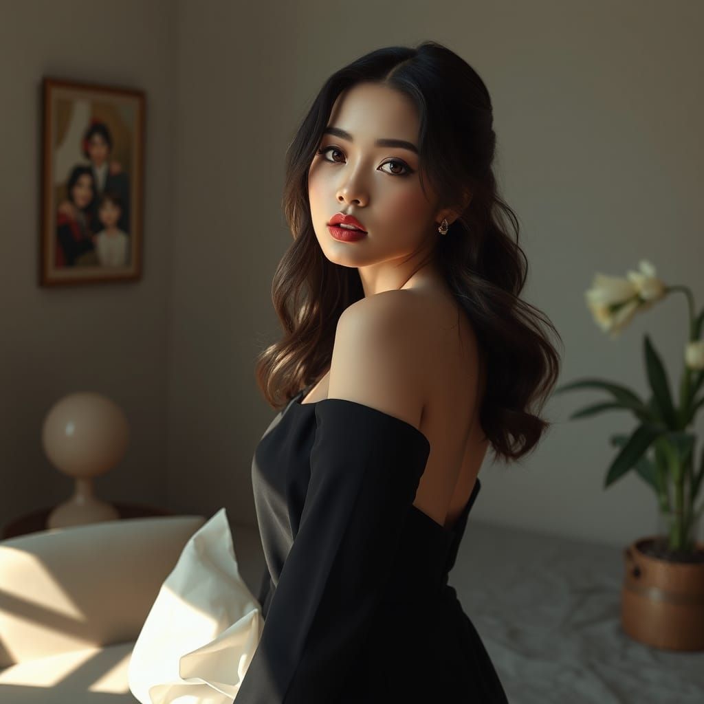 Elegant Woman Portrait in Photorealistic Style