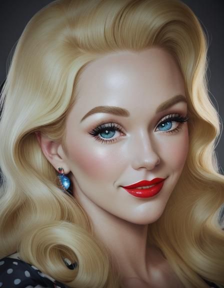 Vintage Pin-Up Girl in Graphic Novel Style