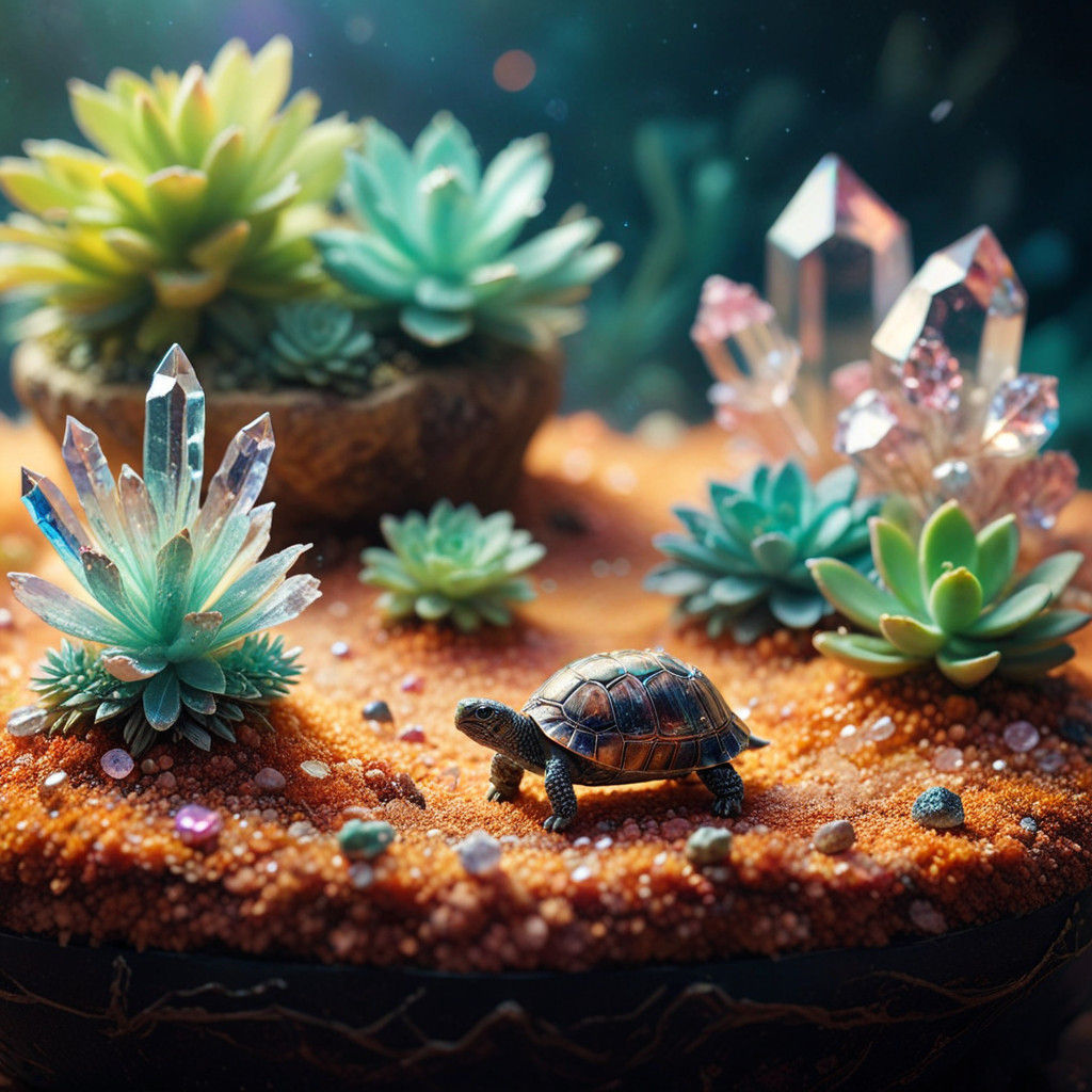 Crystal Desert Dreamscape in a Terrarium
