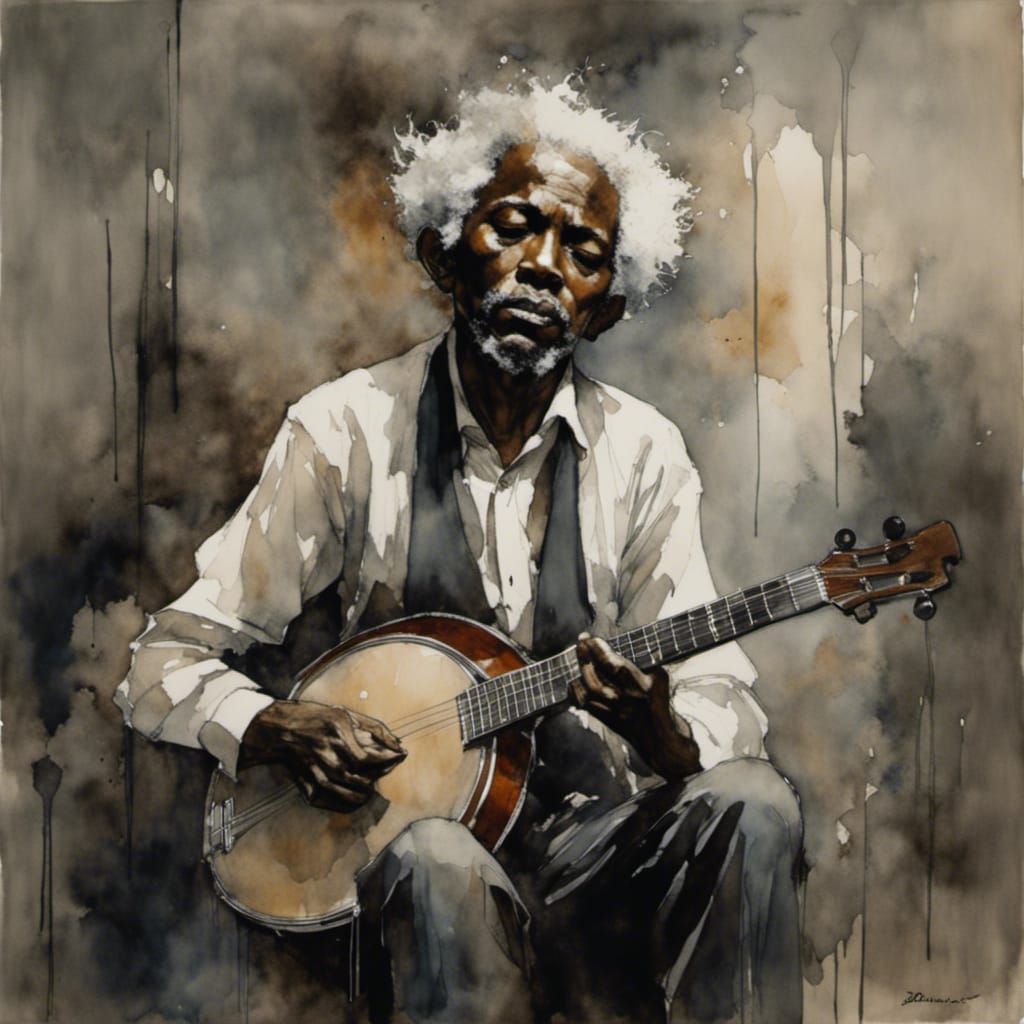 Old Curt Playing the Blues on His Dobro