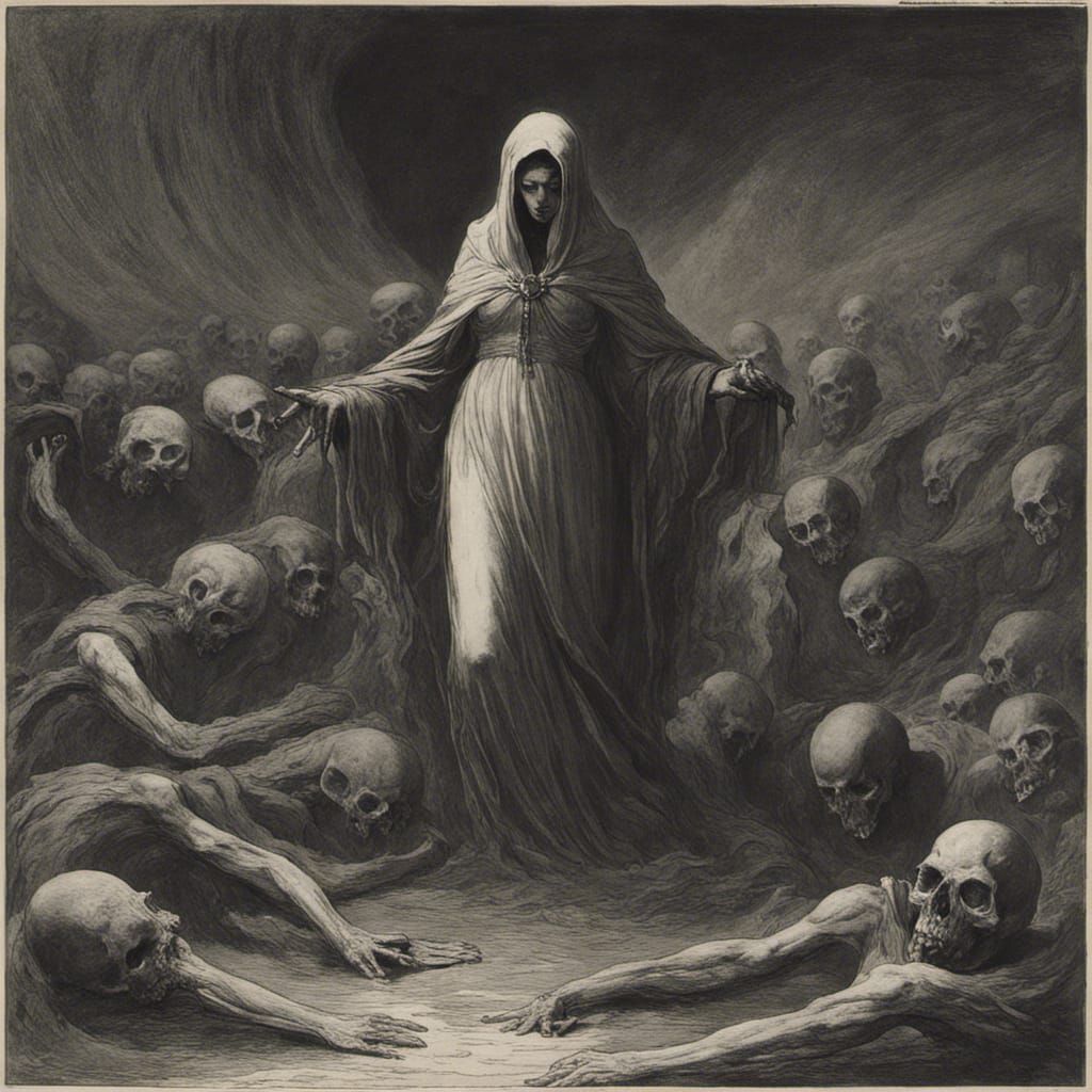 Female Grim Reaper in Dante's Inferno