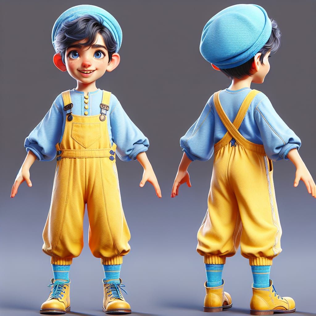 Middle Eastern Boy Caricature in Cartoon Realism