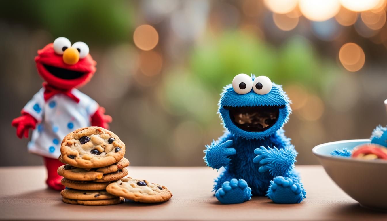 Baby Cookie Monster and Elmo