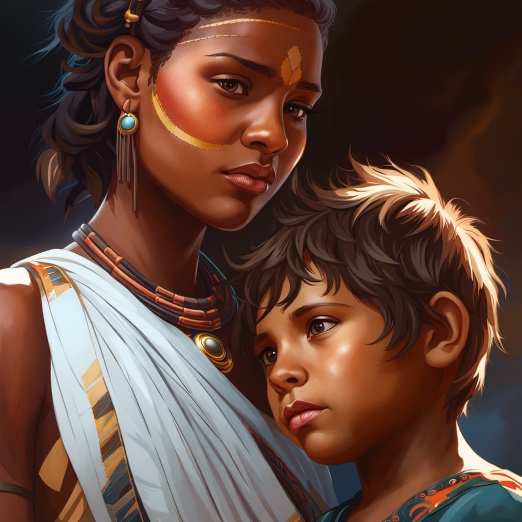 Australian Aboriginal Sister and Brother