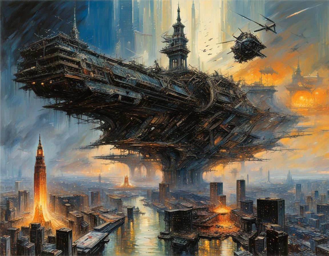 Symbols of Rebellion and Liberty in Sci-Fi Style