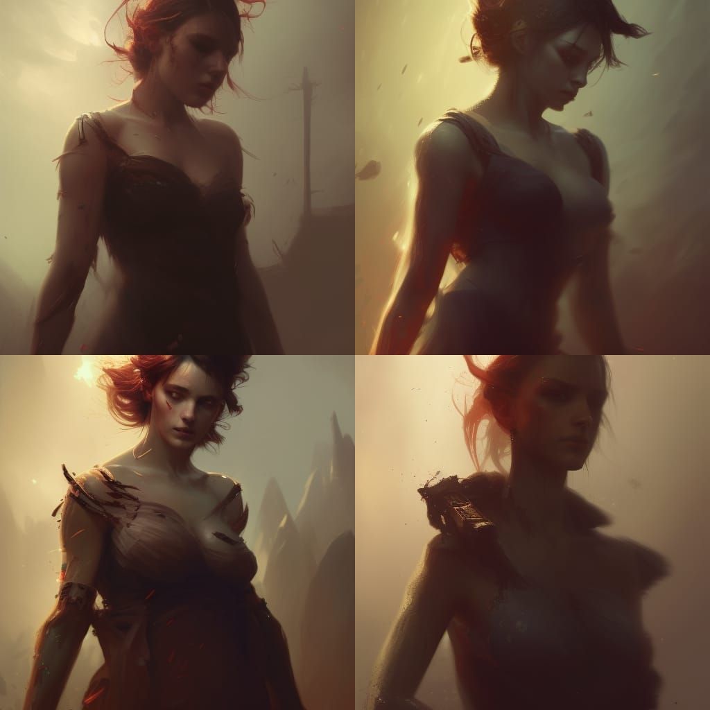 Dark Fantasy Portrait of a Scared Woman