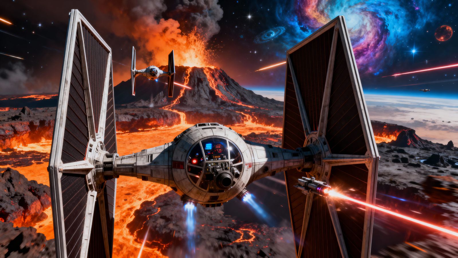 Star Wars Space Battle Over Mustafar