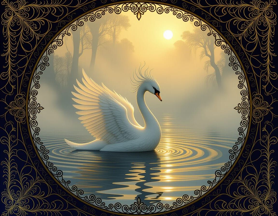 Ethereal Aquatic Creature in Golden Light