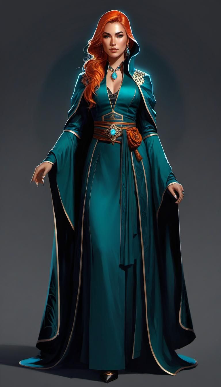 Fantasy Mage Girl in High Fantasy Art Style