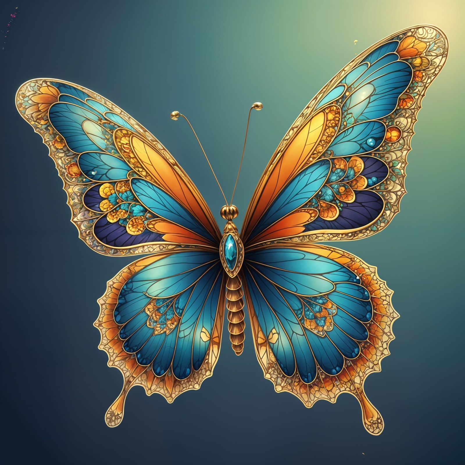 Translucent Butterfly Wings with Sparkling Colors