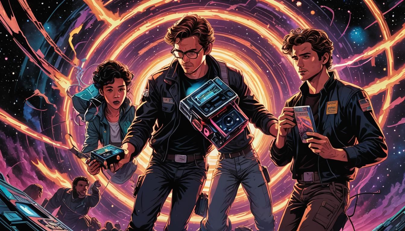 Retro-Futuristic Sci-Fi Art: Cosmic Black Hole