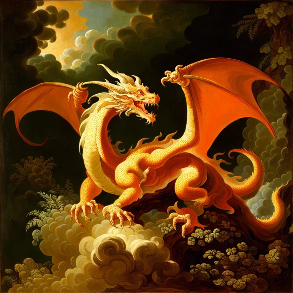 Dragon in Rococo Style